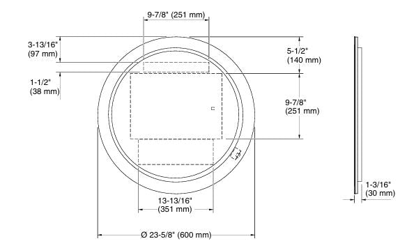 ROUND PERIMETER LIGHTED MIRROR - KOHLER LUXURY -  (  - LUXURY - 0x600 mm - 0inchX24inch )