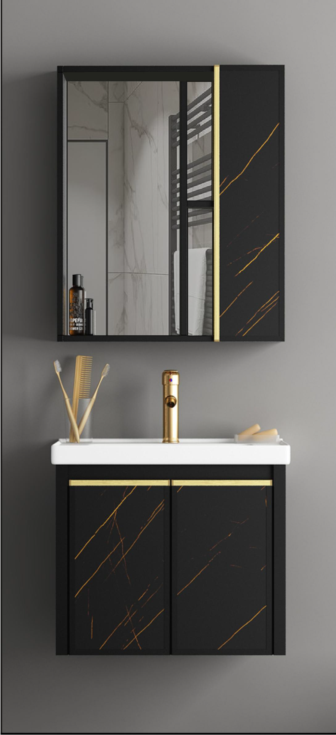 TR 3111 - 50 CARARA BLACK MAIN CABINET - GERMA - ( - CARARA BLACK - 475x350x390 mm - 19inchX14inchX15.6inch)