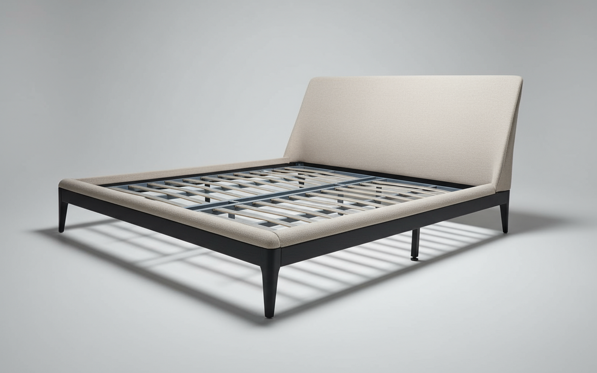 SB705-ADELINE KING SIZE BED  (W/O BED STORAGE) (OFF WHITE) (HEADBOARD L-1854mm, L-2146mm, W-1930mm) - FURNITURE - (WHITE - BUENA CASA - 1981x1829 mm - 79.24inchX73.16inch)