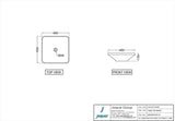 TABLE TOP BASIN - JAQUAR SWARE - ( WHITE - LAGUNA - 450x450 mm - 18inchX18inch )