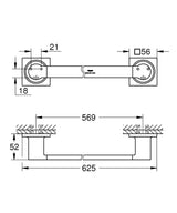 ALLURE TOWEL RAIL - GROHE -  ( BRUSHED COOL SUNRISE - G5 - ALLURE - 0x569 mm - 0inchX22.76inch )