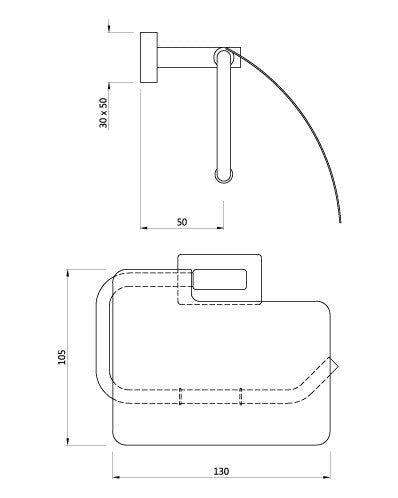 TOILET ROLL HOLDER W/FLAP - ARTIZE FAUCET -  ( CHROME - QUADRA - 0x0 mm - 0inchX0inch )