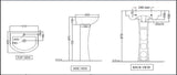 FULL PEDESTAL FOR 801 & 805 - ESSCO SWARE -  ( WHITE -  - 0x0 mm - 0inchX0inch )
