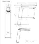 TALL BRASS BASIN MIXER - AQUANT -  ( ROSE GOLD+MATT WHITE -  - 0x0 mm - 0inchx0inch )