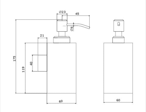 WALL COUNTER LIQUID SOAP DISPENSER - AQUANT - ( GRAPHITE GREY - - 0x0 mm - 0inchX0inch )
