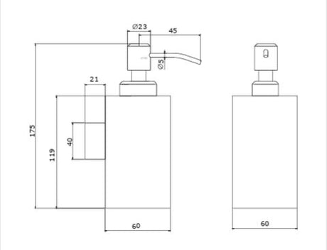 WALL COUNTER LIQUID SOAP DISPENSER - AQUANT - ( GRAPHITE GREY - - 0x0 mm - 0inchX0inch )