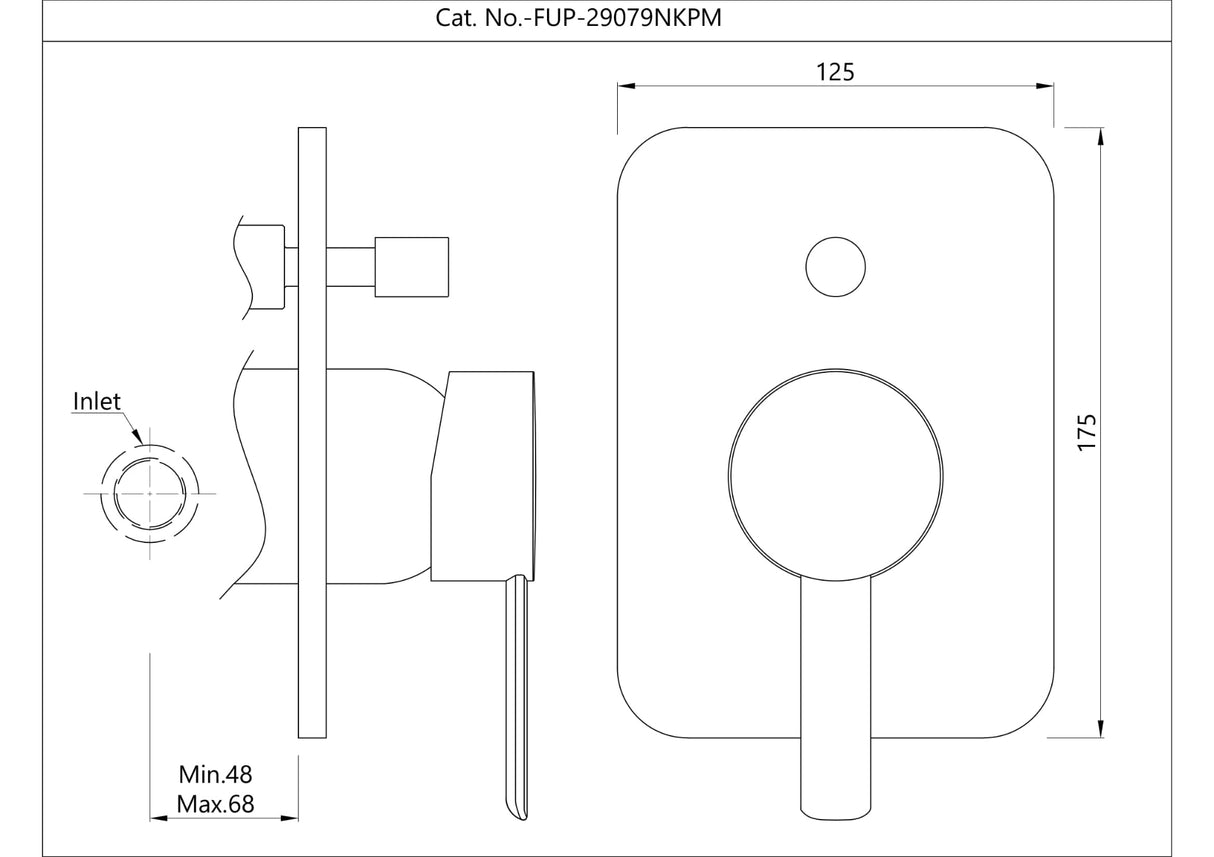 S.L.EXPOSED PARTS DIV KIT HIGH FLOW DIVERTER CONSISTING OF OPERATING LEVER, CARTRIDGE SLEEVE, WALL FLANGE (WITH SEALS), BUTTON ASSEMBLY SLEEVE & BUTTON - JAQUAR FAUCETS - ( CHROME - FUSION PRIME - 0x15 mm - 0inchX0.5inch )