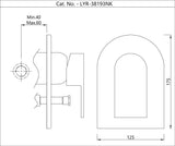 SINGLE LEVER 3-INLET DIVERTER EXPOSED PARTS KIT CONSISTING OF OPERATING LEVER, CARTRIDGE SLEEVE, WALL FLANGE (WITH SEALS), BUTTON ASSEMBLY SLEEVE AND BUTTON CAP (COMPATIBLE WITH ALD-193N)- JAQUAR FAUCETS - ( CHROME - LYRIC - 0x15 mm - 0inchX0.5inch )