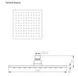 BRASS RAIN SHOWER - AQUANT - ( MATT BLACK - - 250x250 mm - 10inchX10inch )