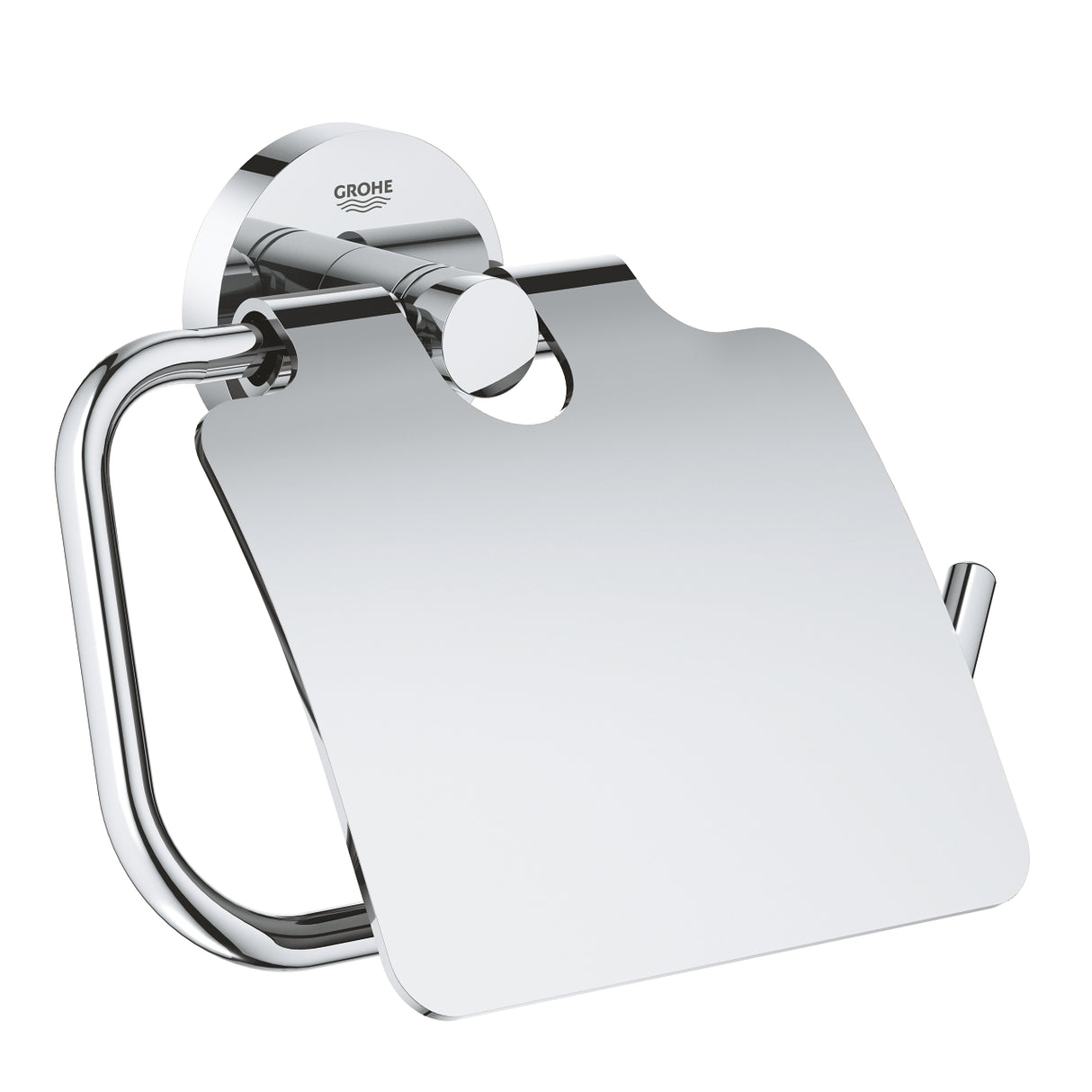 ESSENTIALS TOILET PAPER HOLDER WITH COVER - GROHE -  ( CHROME - G3 - ESSENTIALS - 0x0 mm - 0inchX0inch )