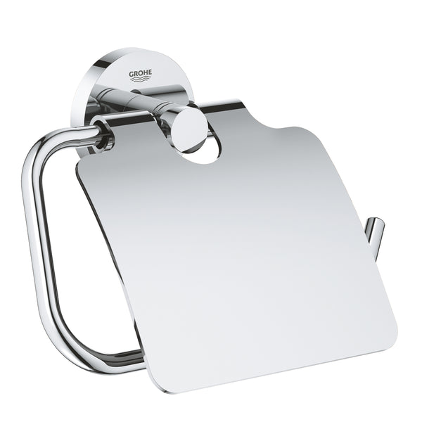 ESSENTIALS TOILET PAPER HOLDER WITH COVER - GROHE -  ( CHROME - G3 - ESSENTIALS - 0x0 mm - 0inchX0inch )
