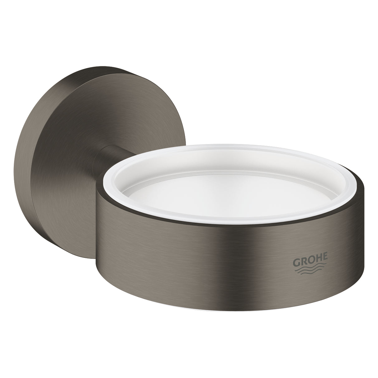 ESSENTIALS HOLDER F.GLASS/DISH/DISPENSER - GROHE - ( BRUSHED HARD GRAPHITE - G5 - ESSENTIALS - 0x0 mm - 0inchX0inch )