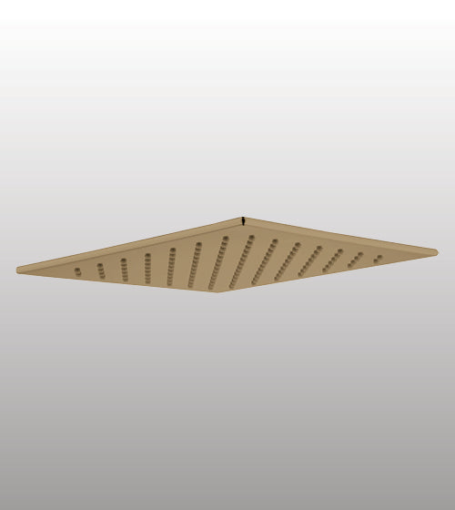 BRASS RAIN HEAD SHOWER WITH POWDER FLOW - AQUANT -  ( BRUSHED GOLD -  - 350x350 mm - 14inchX14inch )