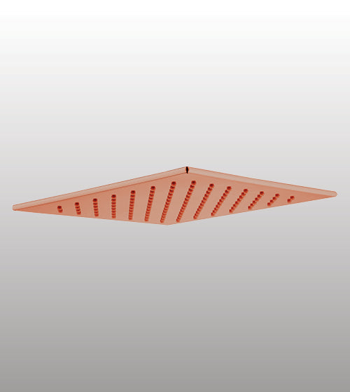 BRASS RAIN HEAD SHOWER WITH POWDER FLOW - AQUANT -  ( ROSE GOLD -  - 350x350 mm - 14inchX14inch )