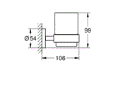 ESSENTIALS GLASS WITH HOLDER - GROHE -  ( CHROME - G3 - ESSENTIALS - 0x0 mm - 0inchX0inch )