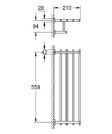 ESSENTIALS CUBE MULTI-TOWEL RACK 558MM - GROHE -  ( CHROME - G3 - ESSENTIALS - 0x600 mm - 0inchX24inch )