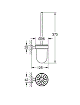 ESSENTIALS CUBE TOILET BRUSH SET - GROHE -  ( CHROME - G3 - ESSENTIALS - 0x0 mm - 0inchX0inch )