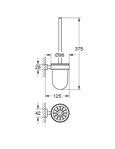 ESSENTIALS CUBE TOILET BRUSH SET - GROHE -  ( CHROME - G3 - ESSENTIALS - 0x0 mm - 0inchX0inch )