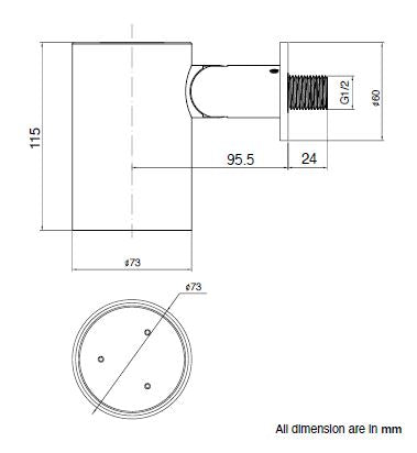 BRASS HYDRO SPOT WALL MOUNTED SHOWER WITH VELVET FLOW - AQUANT -  ( BRUSHED ROSE GOLD -  - 80x0 mm - 3.2inchX0inch )