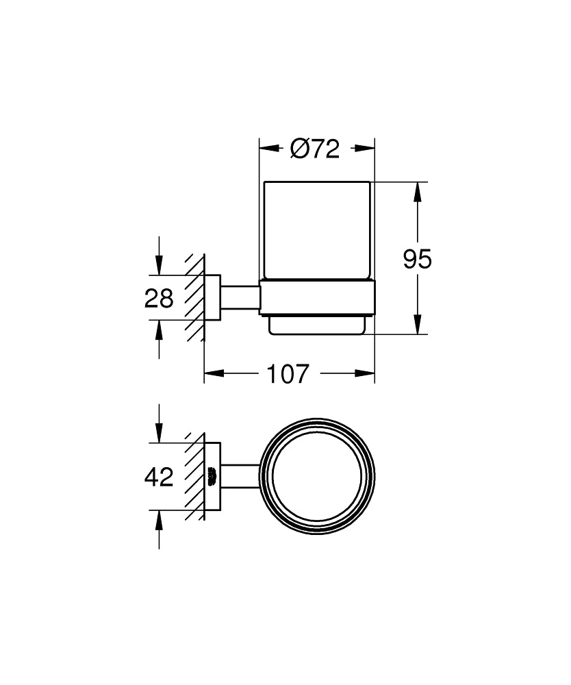 ESSENTIALS CUBE GLASS WITH HOLDER - GROHE -  ( CHROME - G3 - ESSENTIALS - 0x0 mm - 0inchX0inch )
