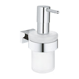 ESSENTIALS CUBE SOAP DISPENSER WITH HOLDER - GROHE -  ( CHROME - G3 - ESSENTIALS - 0x0 mm - 0inchX0inch )