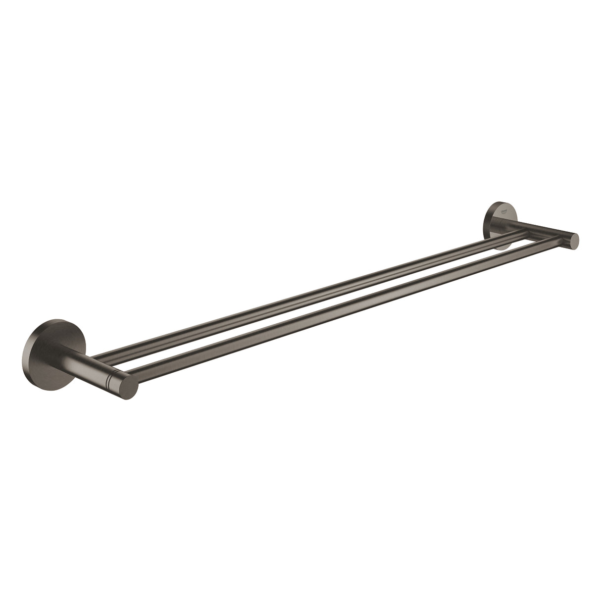 ESSENTIALS DOUBLE TOWEL BAR 600MM - GROHE -  ( BRUSHED HARD GRAPHITE - G5 - ESSENTIALS - 600x0 mm - 24inchX0inch )