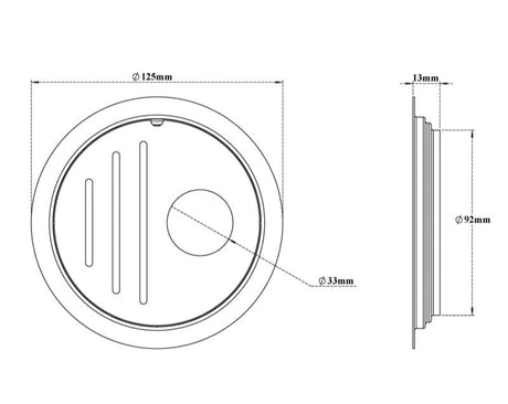 S.S DRAINER RND(W/H.F & POP-UP) W.HOLE - VIKING -  ( CHR -  - 0x125 mm - 0inchX5inch )