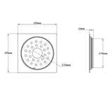 S.S DRAINER SQU(2 IN 1 GRATING) W/.HOLE - VIKING -  ( CHR -  - 0x125 mm - 0inchX5inch )