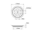 S.S DRAINER ROUND WITH FRAME 2 HOLE FOR WASTE PIPE - VIKING -  ( CHR -  - 0x125 mm - 0inchX5inch )