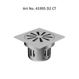 SS SQUARE DRAIN SLOTTED WITH COCKROACH TRAP & W/O HOLE - VIKING - (CHROME -  - 115x115 mm - 4.6inchX4.6inch)