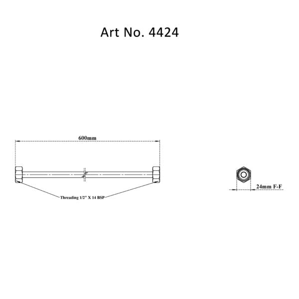 COPPER INLET CONNECTION - VIKING -  ( CHR -  - 15x600 mm - 0.5inchX24inch )