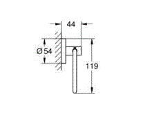 ESSENTIALS TOILET PAPER HOLDER WITHOUT COVER - GROHE -  ( BRUSHED HARD GRAPHITE - G5 - ESSENTIALS - 0x0 mm - 0inchX0inch )
