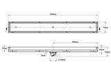 TILE/MARBLE SHOWER CHANNEL DRAINER CENTRE HOLE - VIKING -  ( BRUSHED - SS 304 - 0x600 mm - 0inchX24inch )