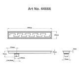 SHOWER CHANNEL DRAIN SIDE HOLE - VIKING -  ( SS 304 -  - 600x100 mm - 24inchX4inch )