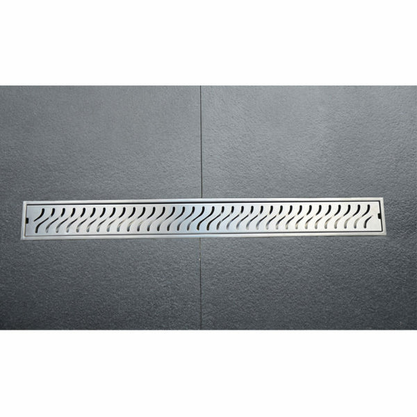 SHOWER CHANNEL DRAINER CURVES FOUL SIDE HOLE - VIKING -  ( SS 304 -  - 300x100 mm - 12inchX4inch )
