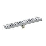 SHOWER CHANNEL DRAINER CENTRE HOLE - VIKING -  ( BRUSHED - SS 304 - 600x100 mm - 24inchX4inch )