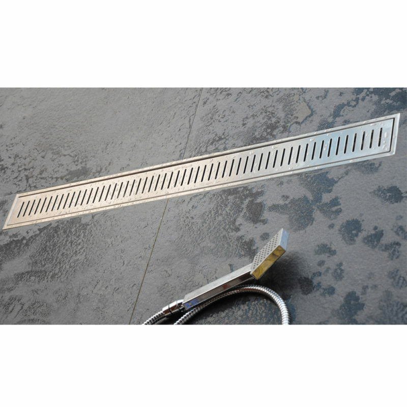 SHOWER CHANNEL DRAINER CENTRE HOLE - VIKING -  (  - SS 304 - 600x100 mm - 24inchX4inch )