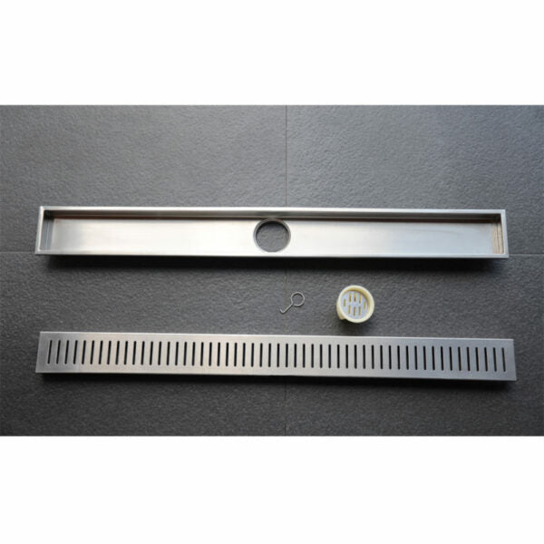 SHOWER CHANNEL DRAIN CENTRE HOLE - VIKING -  ( FRENCH GOLD BRUSHED - SS 304 - 900x100 mm - 36inchX4inch )