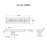 CHANNEL DRAINER W/ANTI FOUL SIDE HOLE - VIKING -  ( CHR -  - 100x1200 mm - 4inchX48inch )