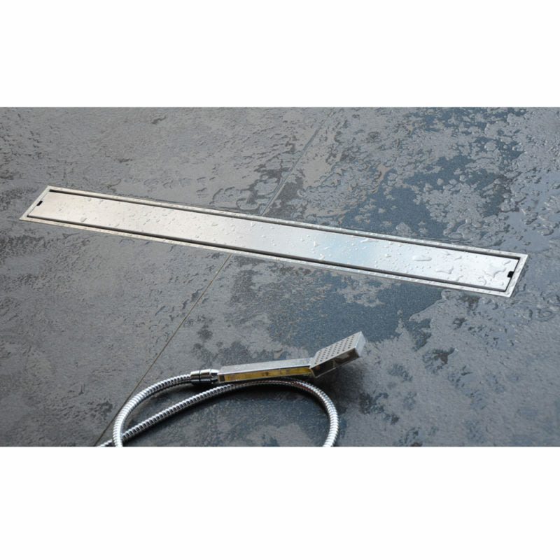 SHOWER CHANNEL DRAINER W/ANTI FOUL SIDE HOLE - VIKING -  ( SS 304 -  - 450x100 mm - 18inchX4inch )