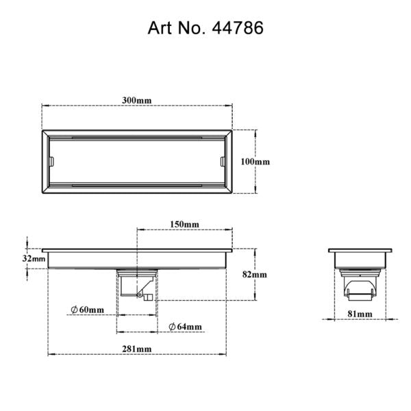 NEW CHANNEL DRAINER W/ANTI FOUL SIDE HOLE - VIKING -  ( CHR -  - 300x100 mm - 12inchX4inch )