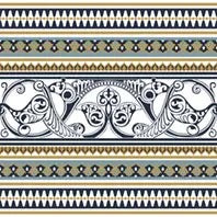 FOLK DIAMOND BORDER MATT - SIMPOLO-TILES- (  - TINY TILE MATT - 198x198 mm - 7.8inchX7.8inch )
