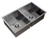 2 BOWL W/O DRAIN BOARD (DEPTH 8INCH) THK 1MM - CARYSIL -  ( MATT - QUADRO - 1143x500 mm - 45inchX20inch )