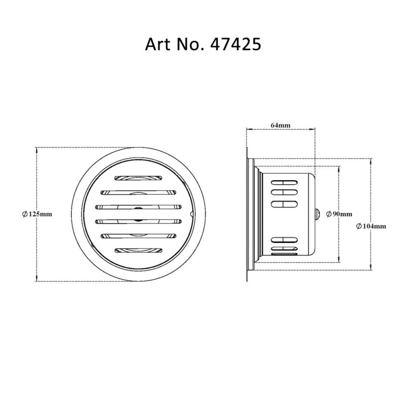 DRAIN W/COCKROACH TRAP SLOTTED/RUD W/O - VIKING -  ( SS 304 -  - 0x125 mm - 0inchX5inch )