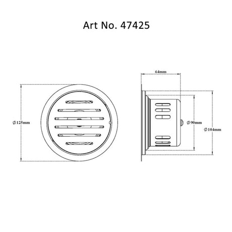DRAIN W/COCKROACH TRAP SLOTTED/RUD W/O - VIKING -  ( SS 304 -  - 0x125 mm - 0inchX5inch )