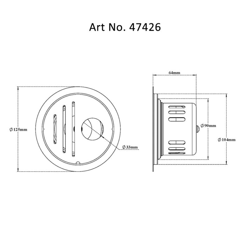 DRAIN W/COCKROACH TRAP SLOTTED/RUD W/H - VIKING -  ( SS 304 -  - 0x125 mm - 0inchX5inch )