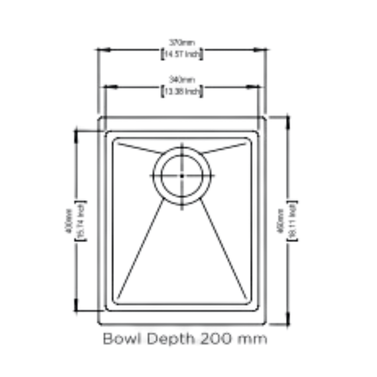 QUARTZ 1 BOWL W/O DRAIN BOARD WITH COUPLING (DEPTH 8INCH )- CARYSIL -  ( GRANITE METALLIC NERA - SMART SERIES - 457.2x355.6 mm - 18inchX14inch )