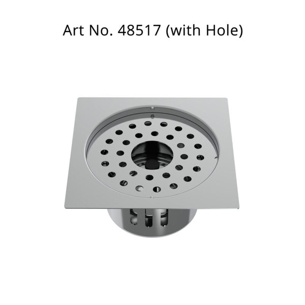 DRAIN W/COCKROACH TRAP SQUARE WITH HOLE - VIKING - ( SS 304 - - 125x125 mm - 5inchX5inch )