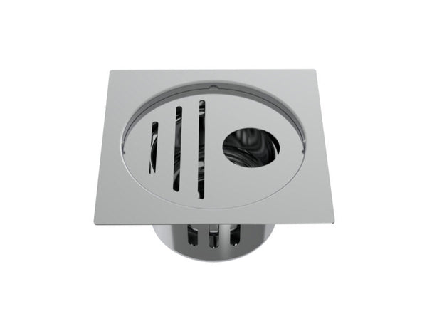 S.S DRAINER SQU(2IN1GRATING)W/H PIPE CUT - VIKING - ( CHR - - 0x125 mm - 0inchX5inch )