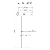 WASTE PIPE - VIKING -  ( CHR -  - 32x750 mm - 1.25inchX30inch )
